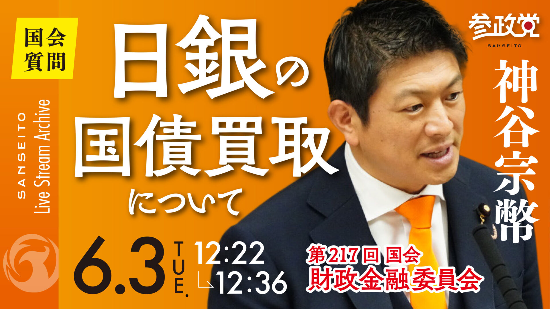 神谷宗幣 国会質疑20250603